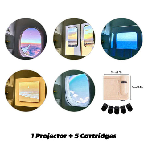 fake window mini projector night lamp roomtery