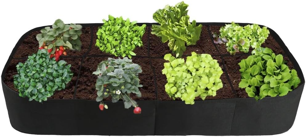 Amazon.com : Raised Garden Bed, Divided 8 Grids Fabric Raised ...