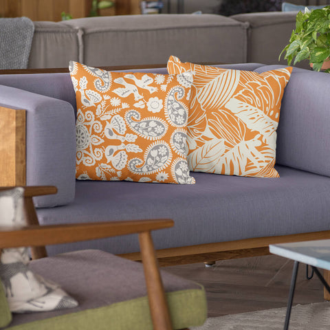 Orange Puff Cushion Covers