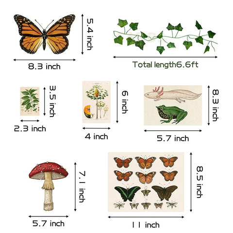 cottagecore aesthetic room decor botanical vintage wall decor set
