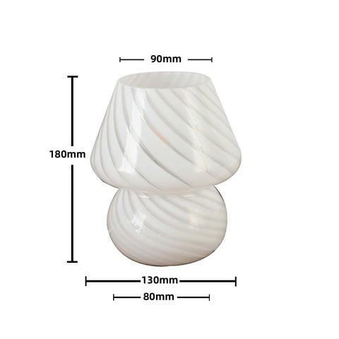 aesthetic room white spiral glass lamp