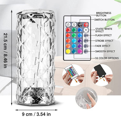 table diamond crystal lamp